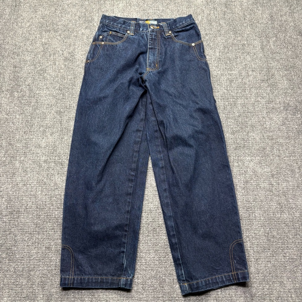 SouthPole Jeans Boys 16 (26x27) Blue Carpenter Wide Leg Baggy Hip-Hop Skater VTG